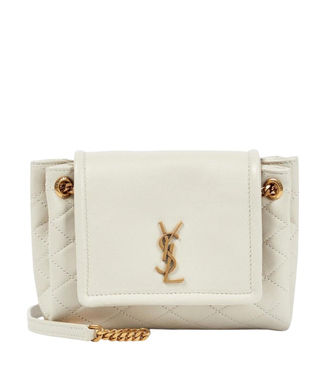 SAINT LAURENT Белая кожаная сумка через плечо, фото 1