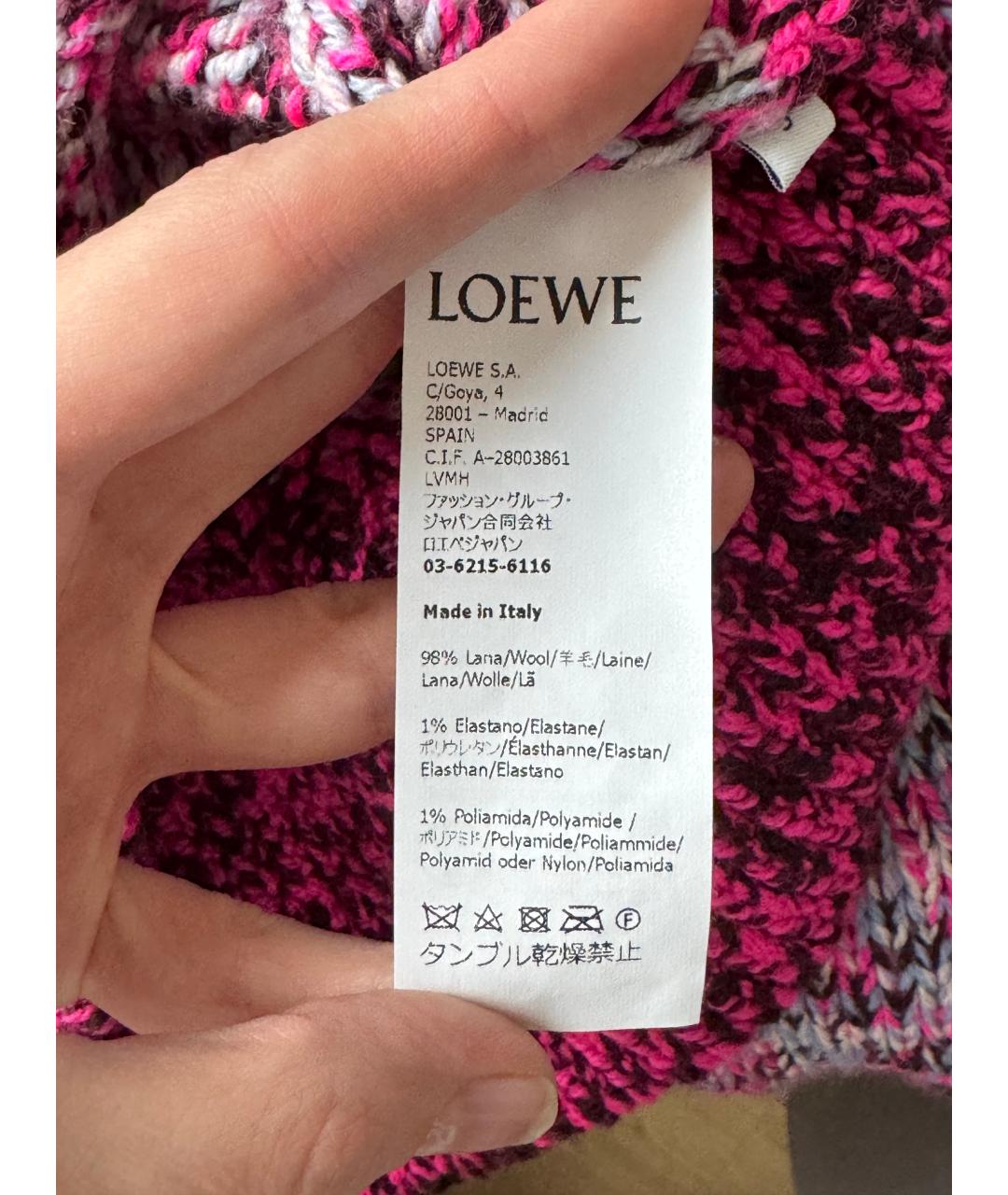 LOEWE Розовый шерстяной джемпер / свитер, фото 4