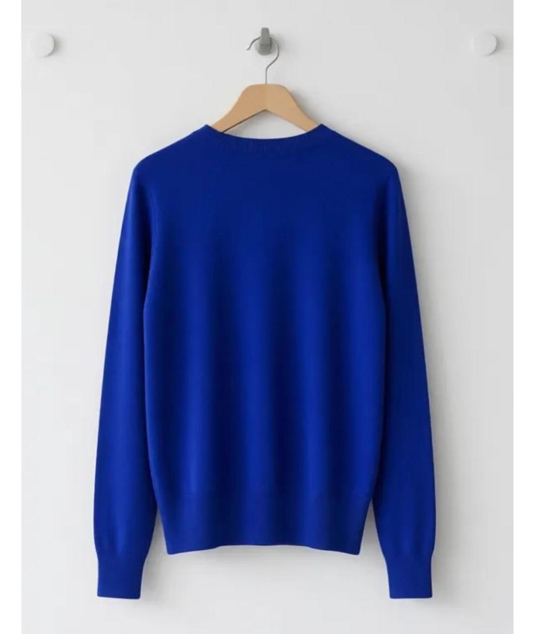 DKNY Синий хлопко-эластановый джемпер / свитер, фото 3