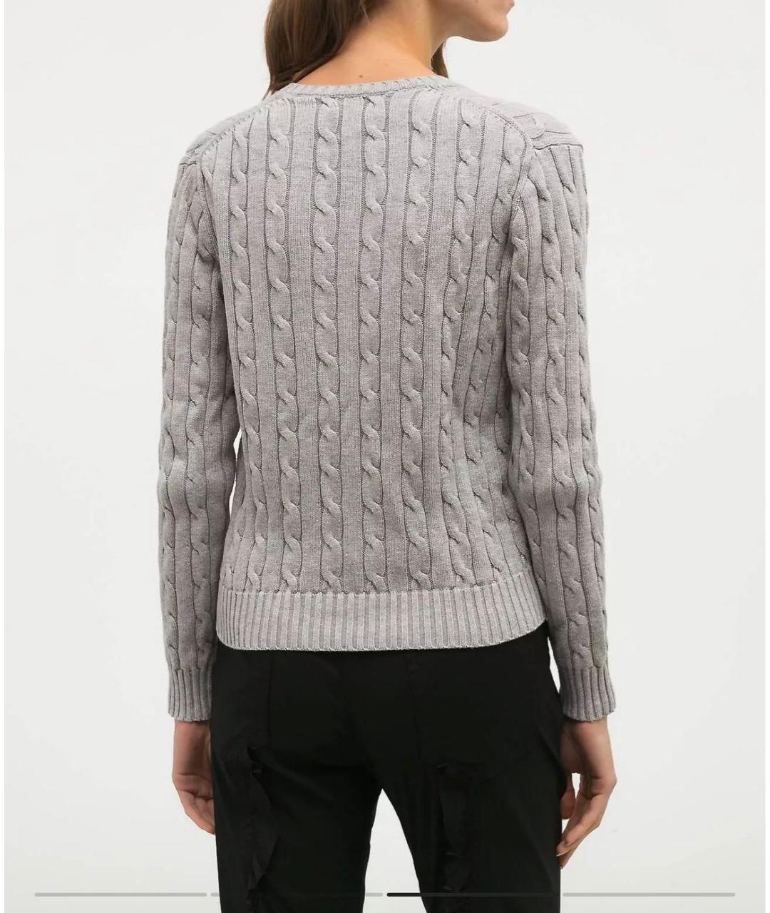 RALPH LAUREN Серый хлопковый джемпер / свитер, фото 7