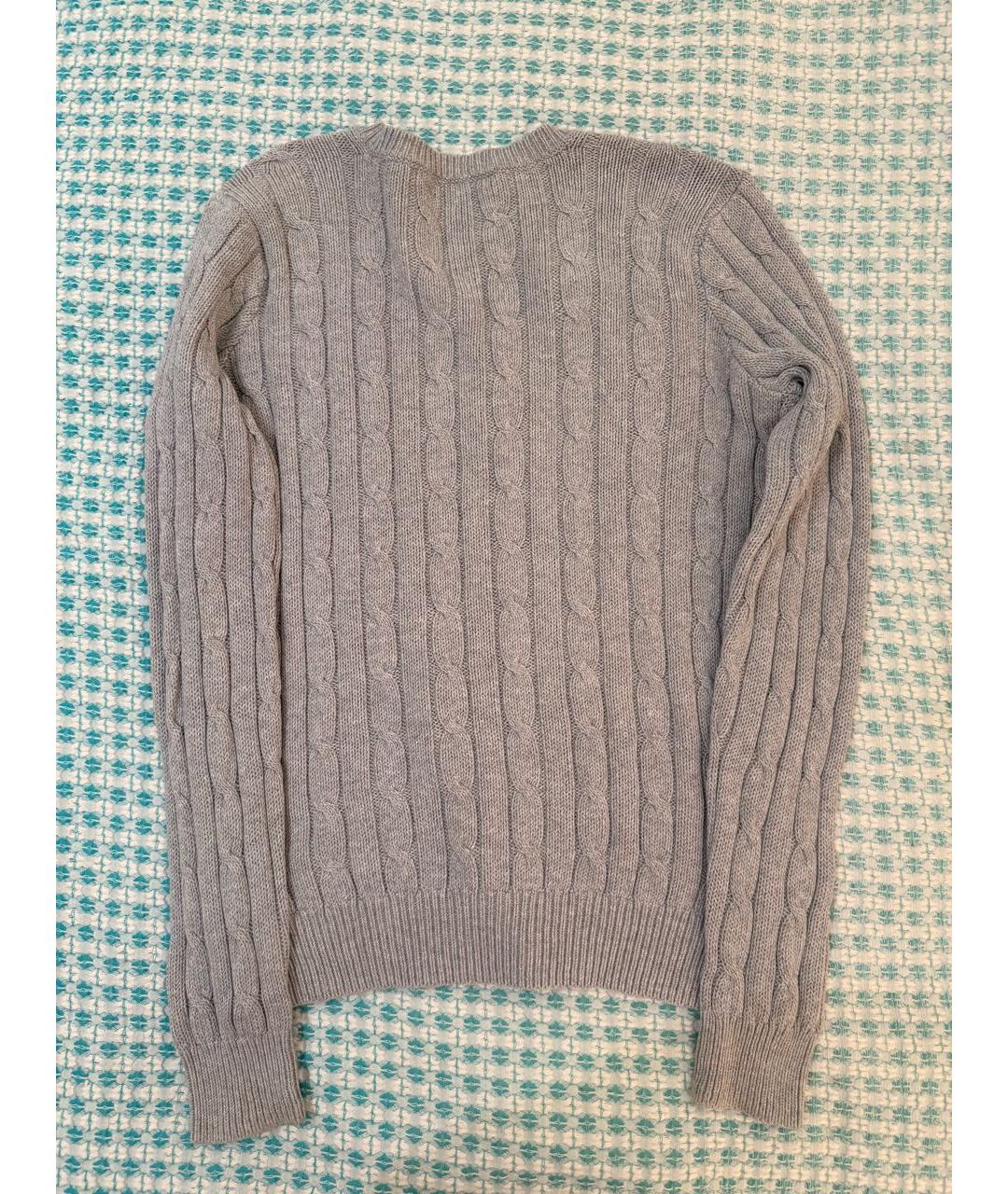 RALPH LAUREN Серый хлопковый джемпер / свитер, фото 5