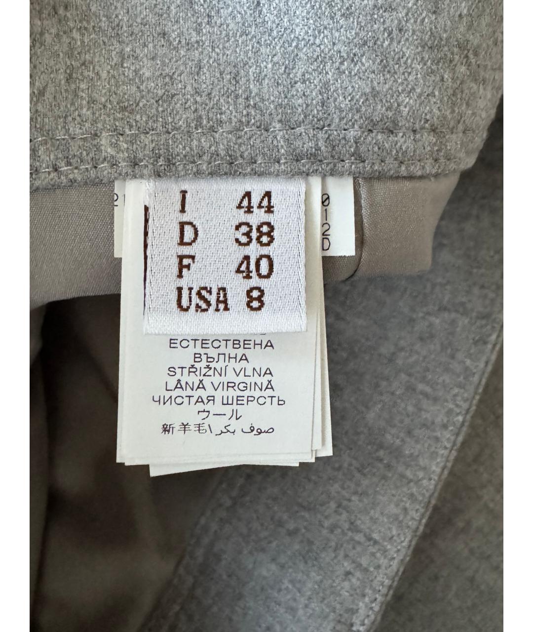 BRUNELLO CUCINELLI Серая шелковая юбка миди, фото 4