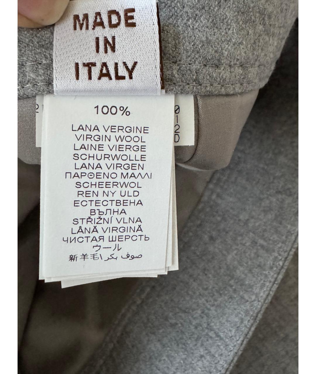 BRUNELLO CUCINELLI Серая шелковая юбка миди, фото 5