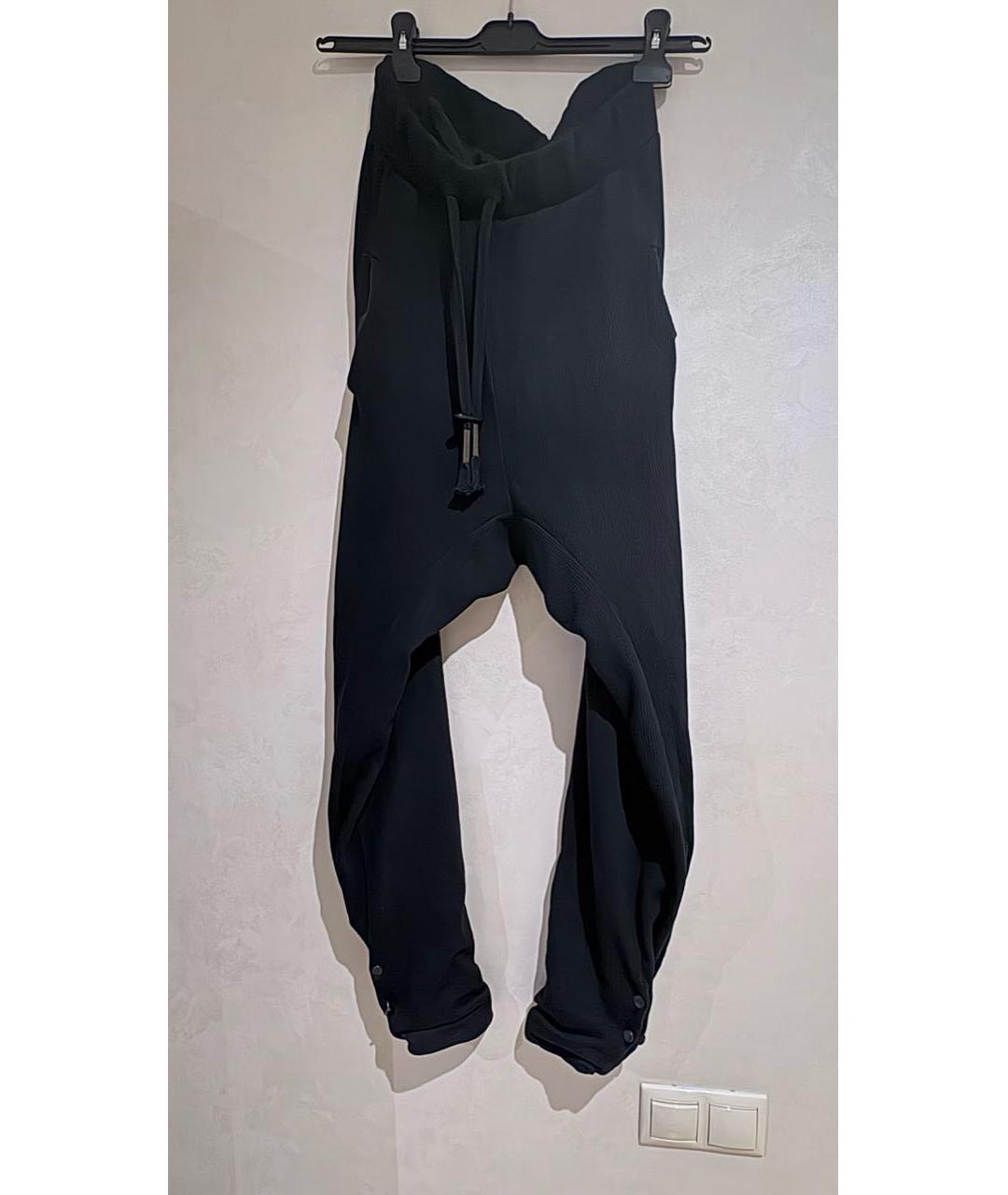 BORIS BIDJAN Черные хлопковые повседневные брюки, фото 4