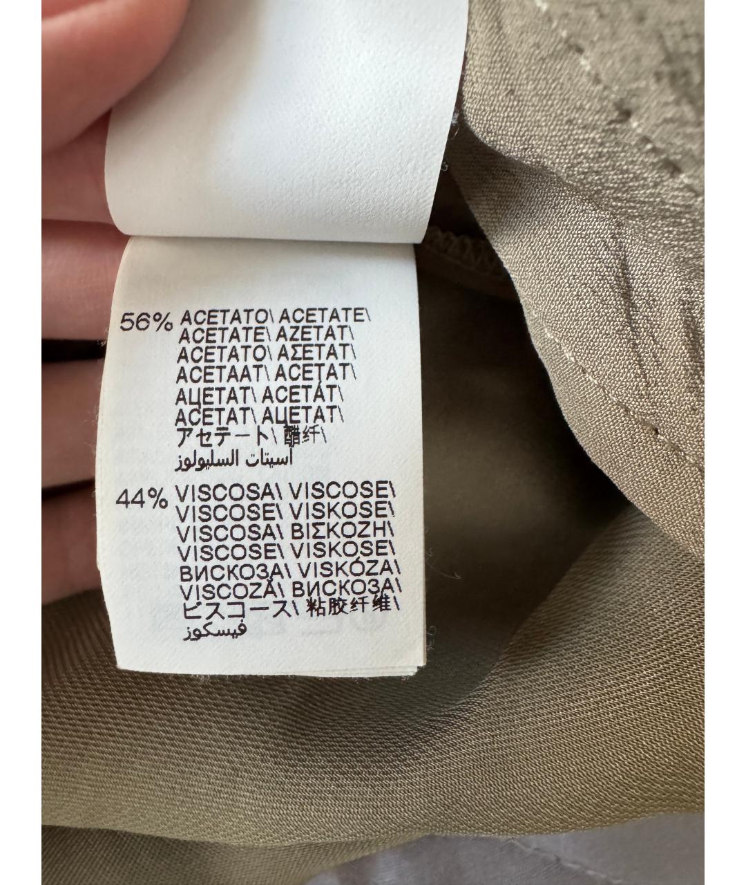 BRUNELLO CUCINELLI Хаки ацетатная юбка миди, фото 6