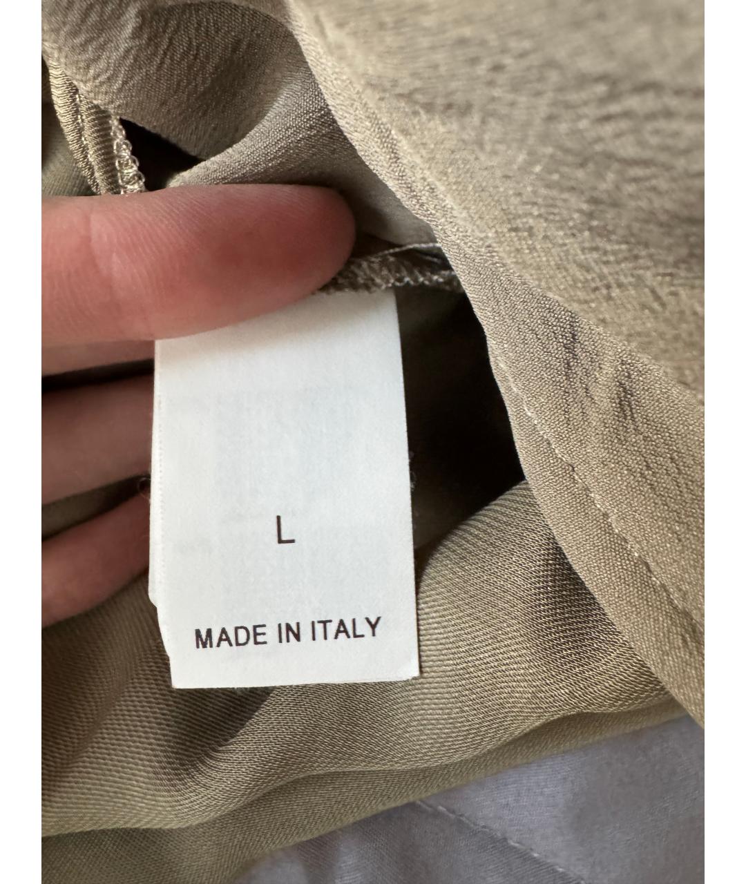 BRUNELLO CUCINELLI Хаки ацетатная юбка миди, фото 5