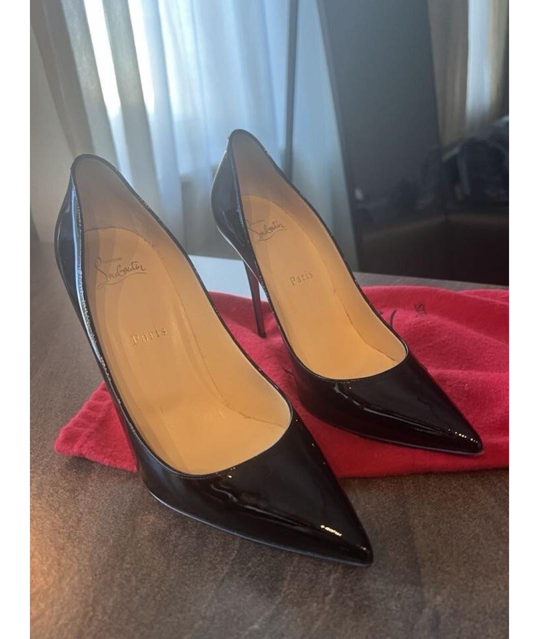 CHRISTIAN LOUBOUTIN Черные туфли из лакированной кожи, фото 2