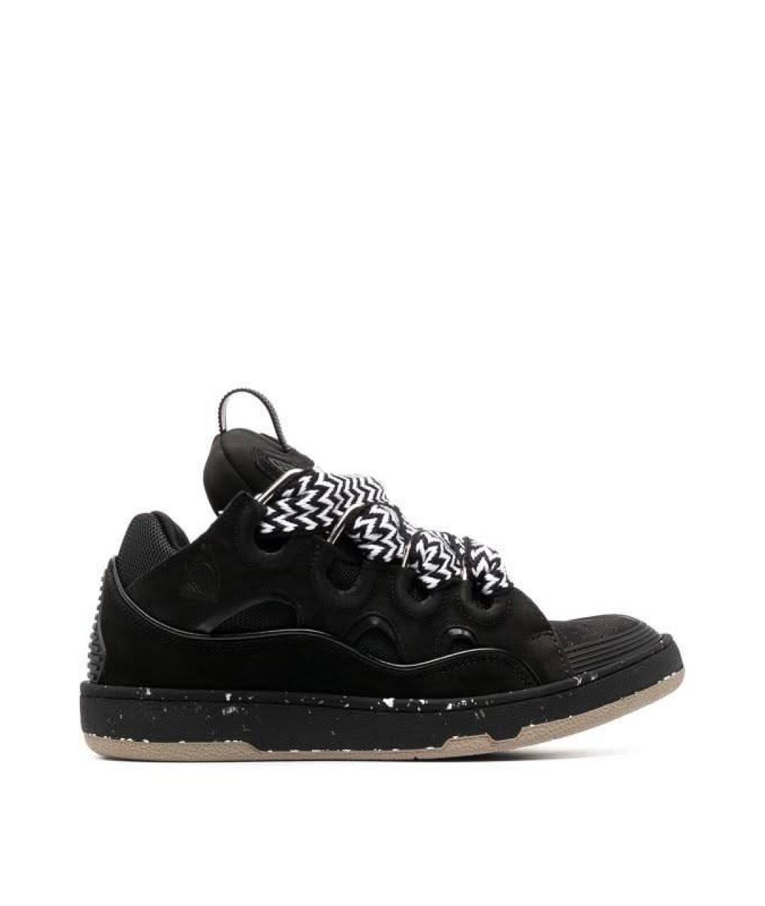 LANVIN Черные кожаные низкие кроссовки / кеды, фото 1