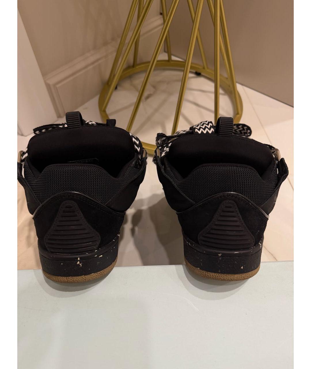 LANVIN Черные кожаные низкие кроссовки / кеды, фото 4