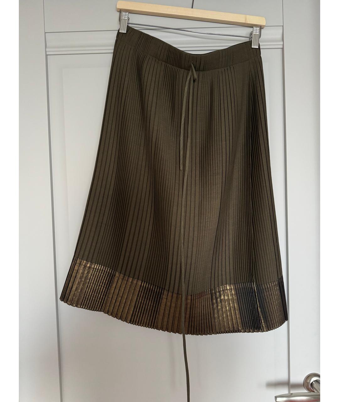 BRUNELLO CUCINELLI Хаки юбка миди, фото 8