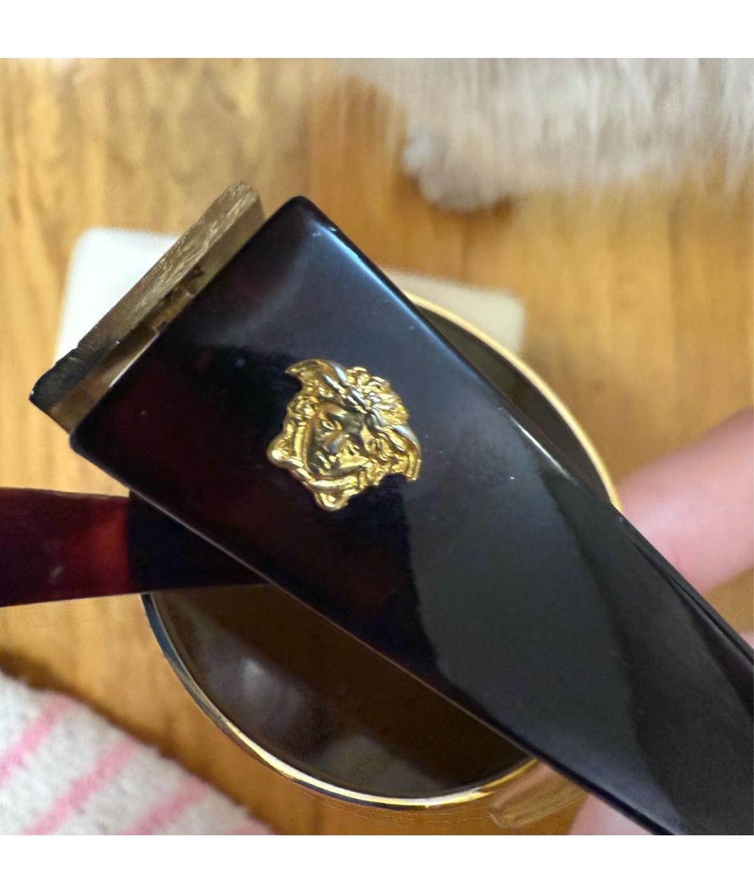 VERSACE Коричневые пластиковые солнцезащитные очки, фото 6