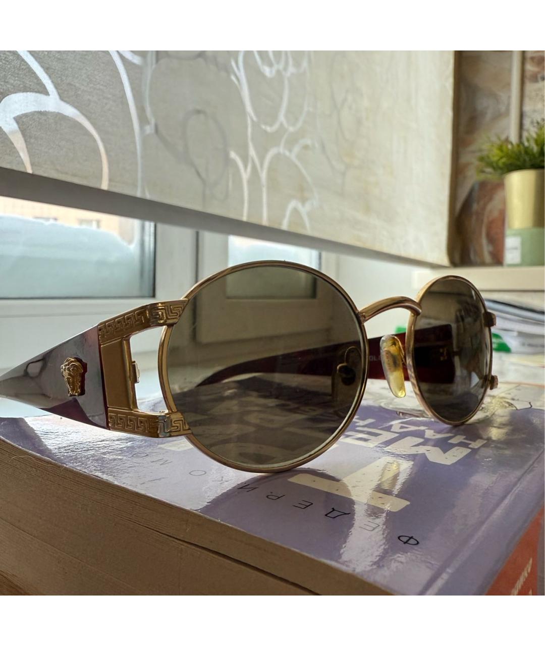 VERSACE Коричневые пластиковые солнцезащитные очки, фото 8