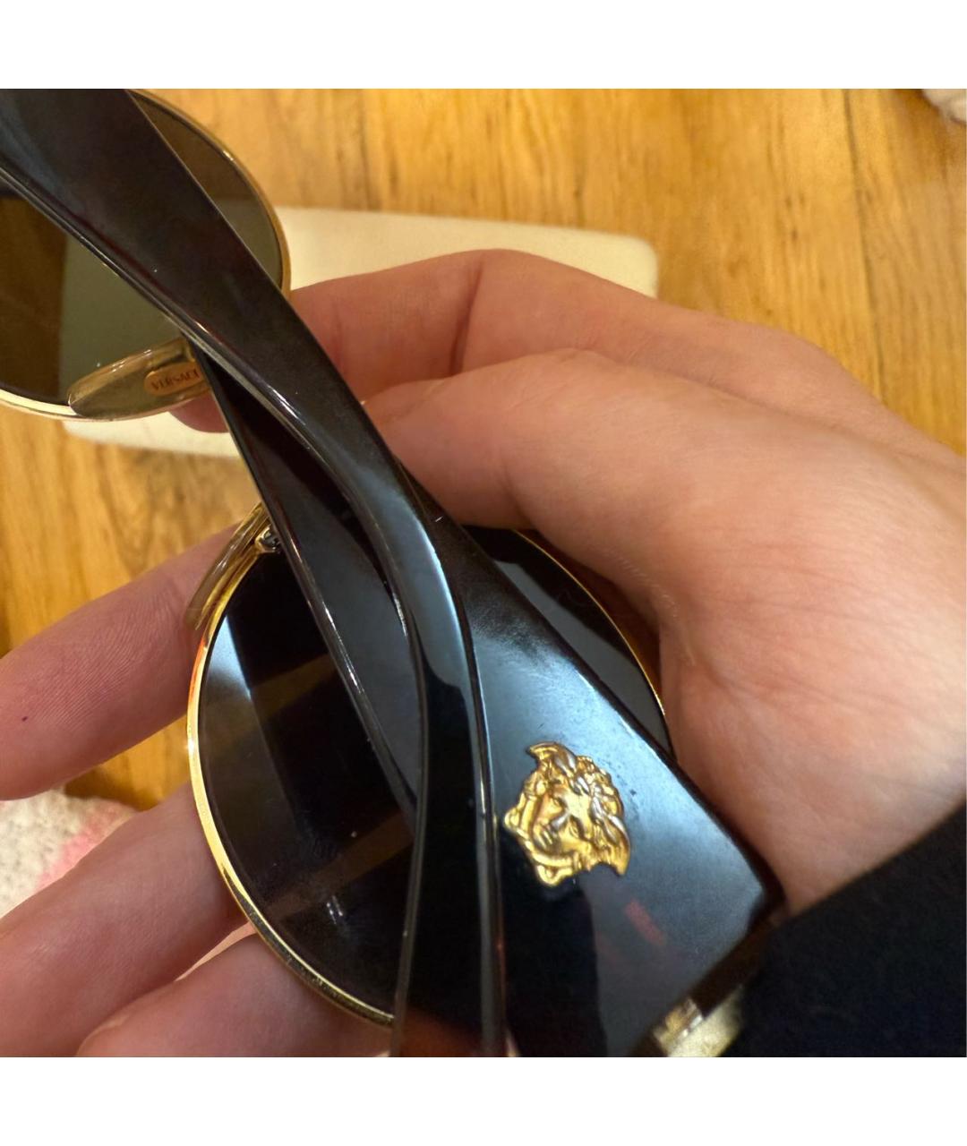 VERSACE Коричневые пластиковые солнцезащитные очки, фото 5