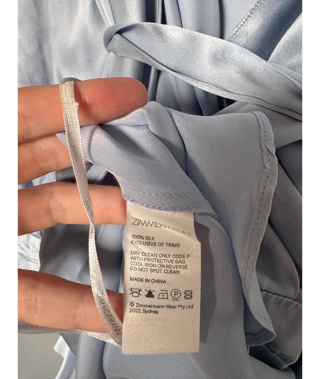 ZIMMERMANN Голубое шелковое платье, фото 6