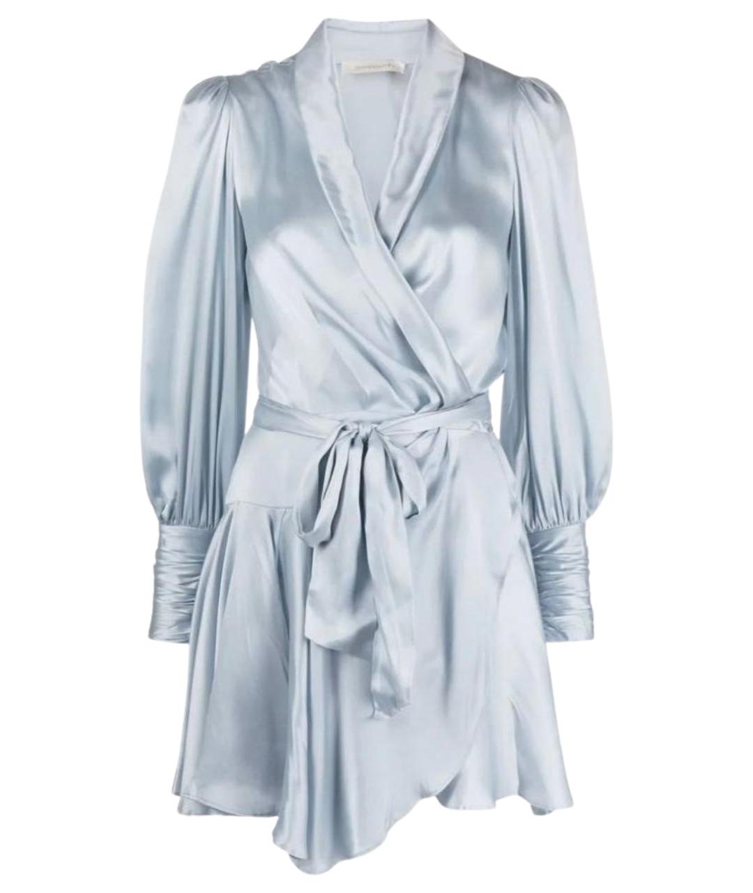 ZIMMERMANN Голубое шелковое платье, фото 1