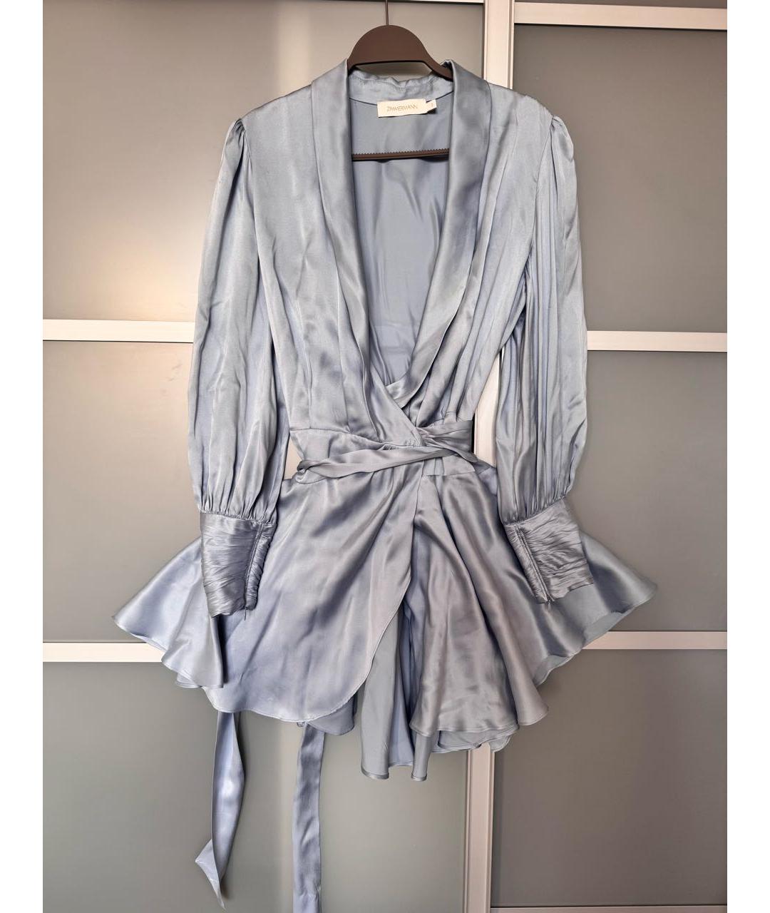ZIMMERMANN Голубое шелковое платье, фото 7