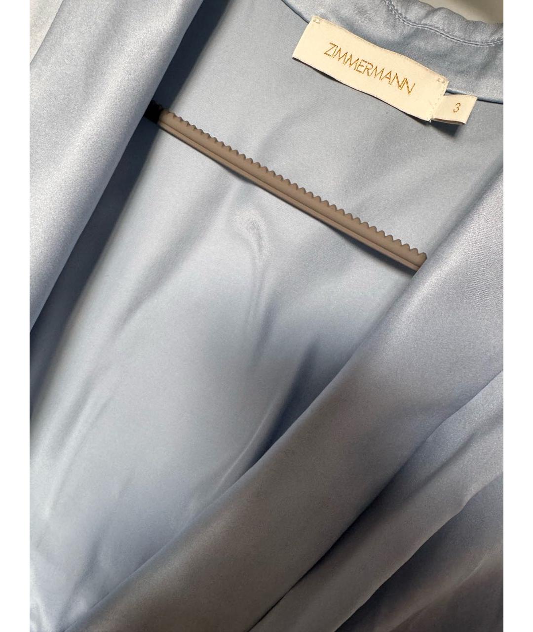 ZIMMERMANN Голубое шелковое платье, фото 3