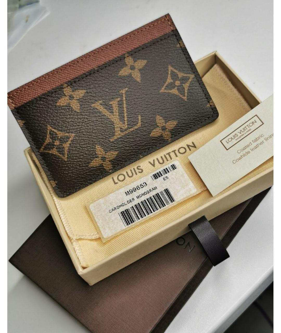 LOUIS VUITTON Коричневый кардхолдер, фото 7