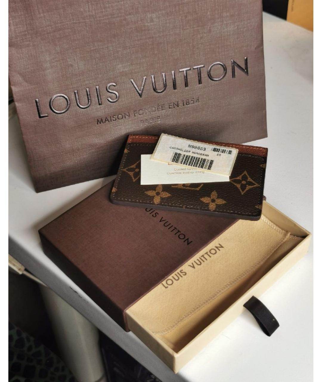 LOUIS VUITTON Коричневый кардхолдер, фото 9