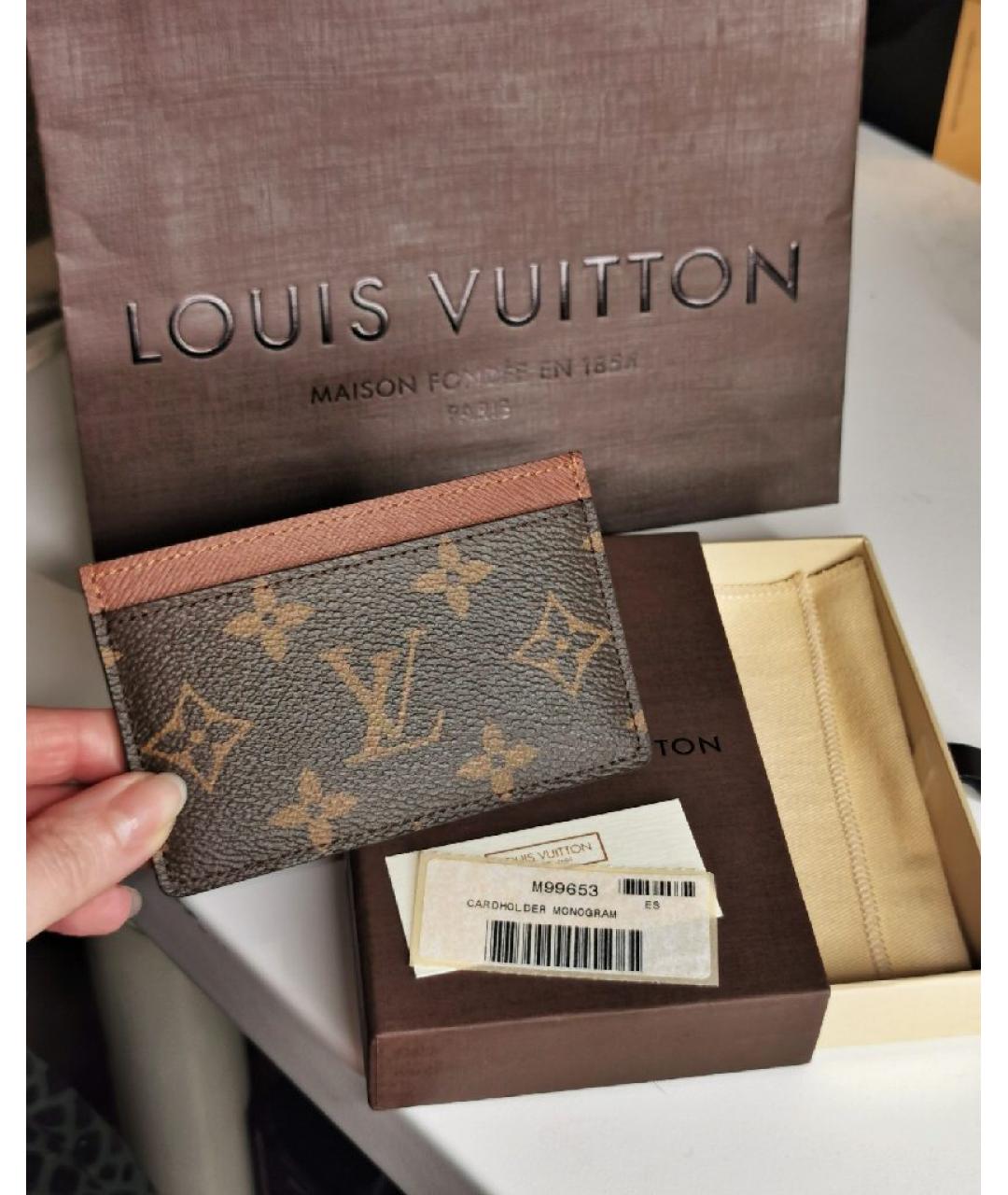 LOUIS VUITTON Коричневый кардхолдер, фото 8