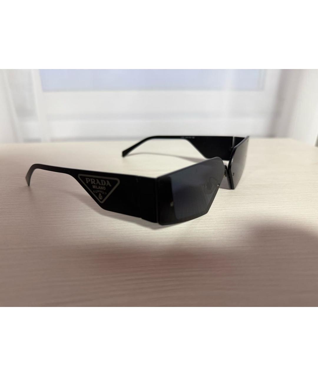 PRADA Черные металлические солнцезащитные очки, фото 2