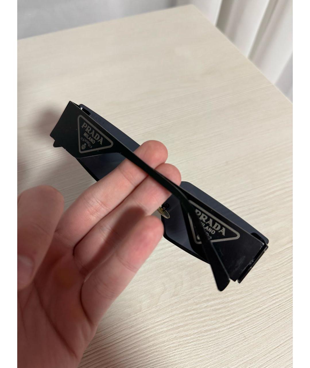 PRADA Черные металлические солнцезащитные очки, фото 4