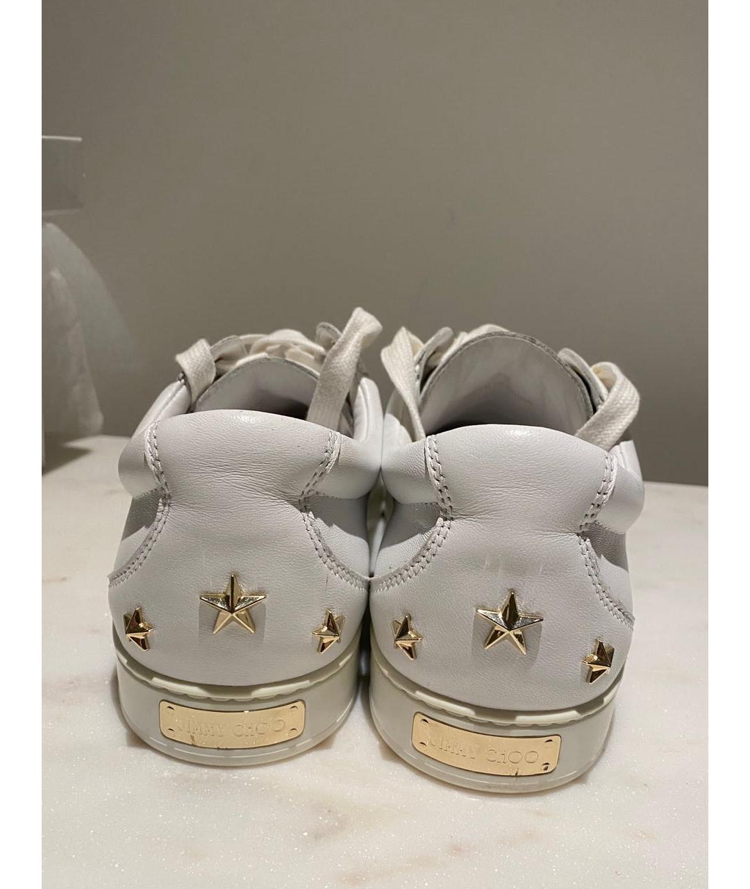 JIMMY CHOO Белые кожаные кеды, фото 5