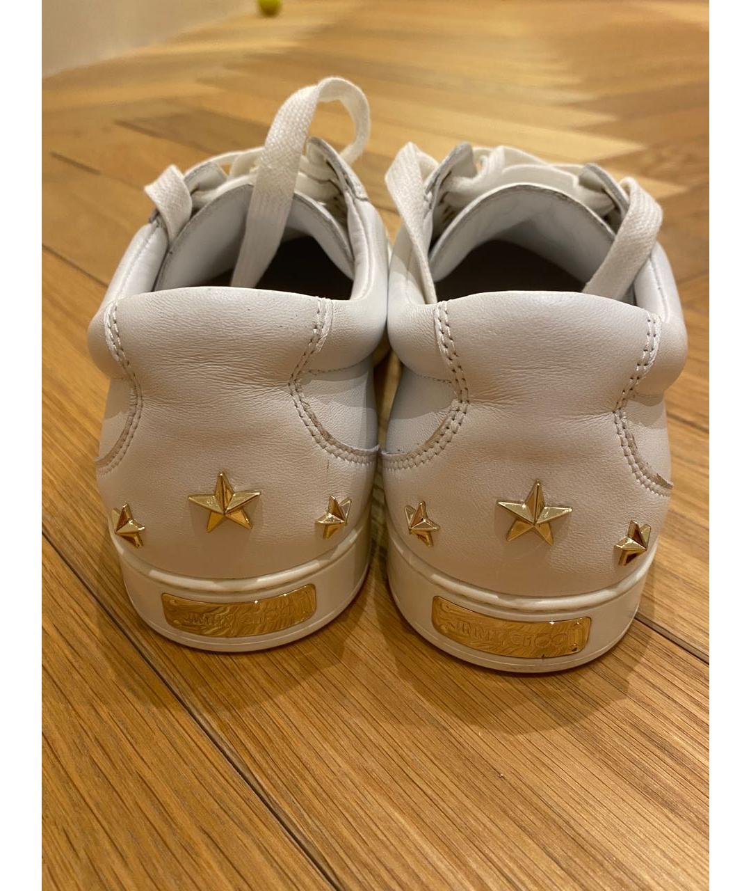 JIMMY CHOO Белые кожаные кеды, фото 4