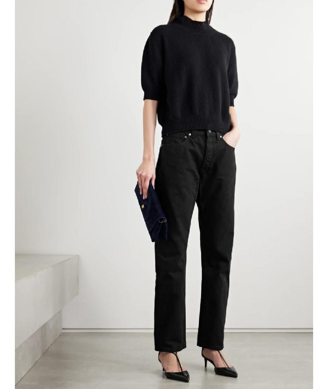 KHAITE Черные хлопковые прямые джинсы, фото 5