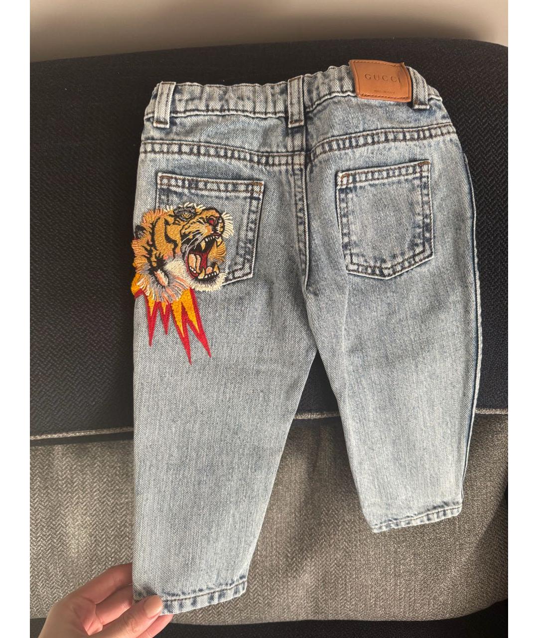 GUCCI KIDS Голубые деним детские джинсы, фото 2