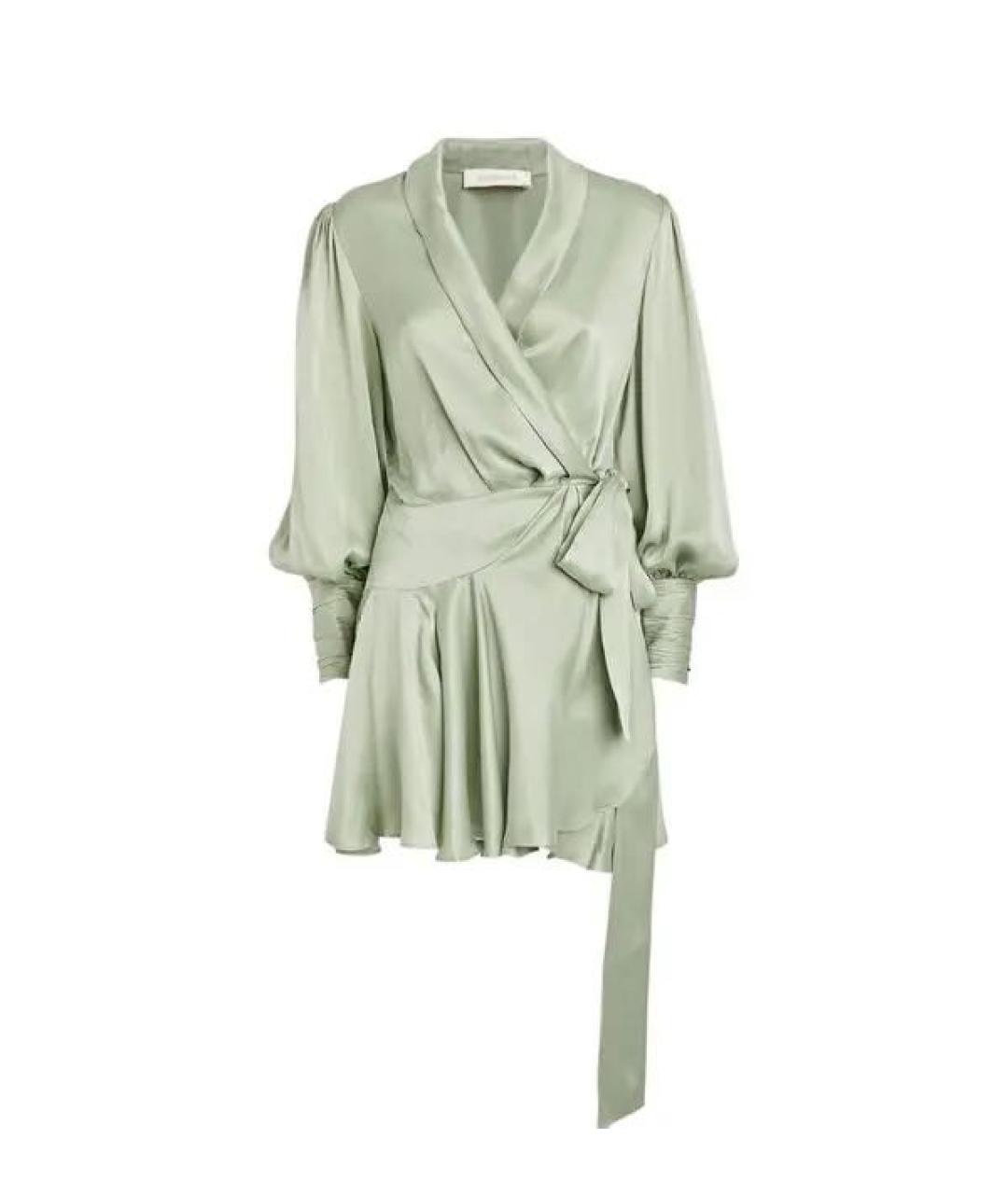 ZIMMERMANN Зеленые шелковое платье, фото 8