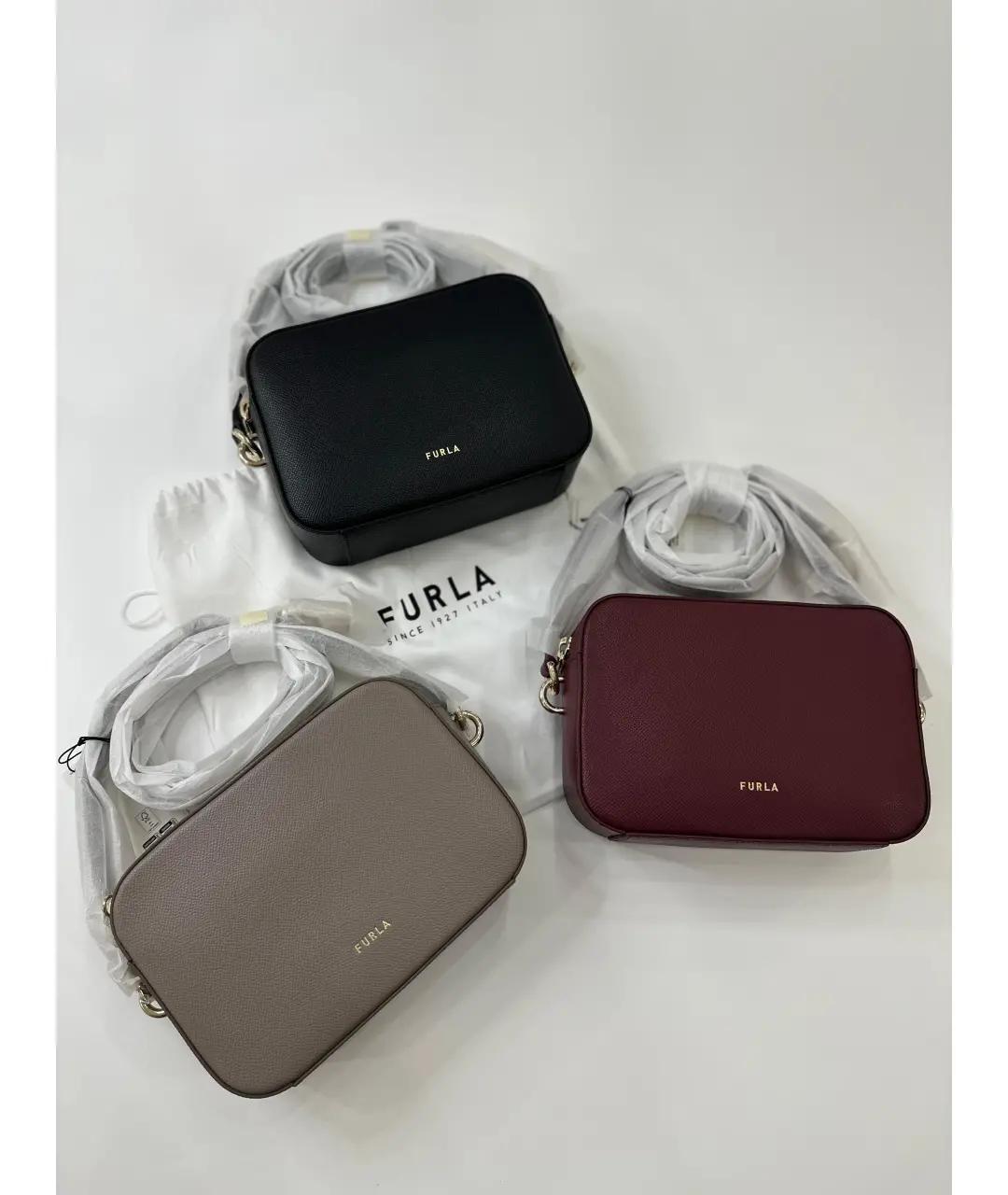 FURLA Серая кожаная сумка через плечо, фото 5