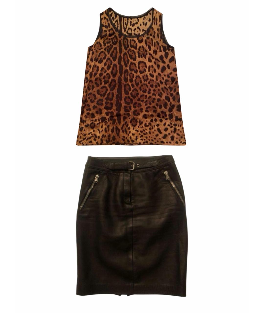 DOLCE&GABBANA Коричневый костюм с юбками, фото 1