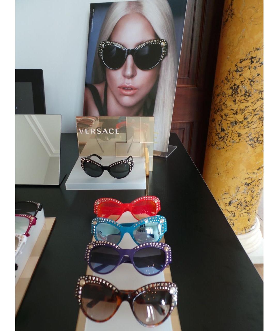 VERSACE Синие пластиковые солнцезащитные очки, фото 5