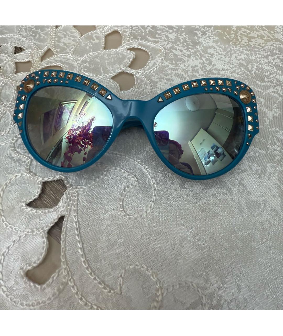 VERSACE Синие пластиковые солнцезащитные очки, фото 2