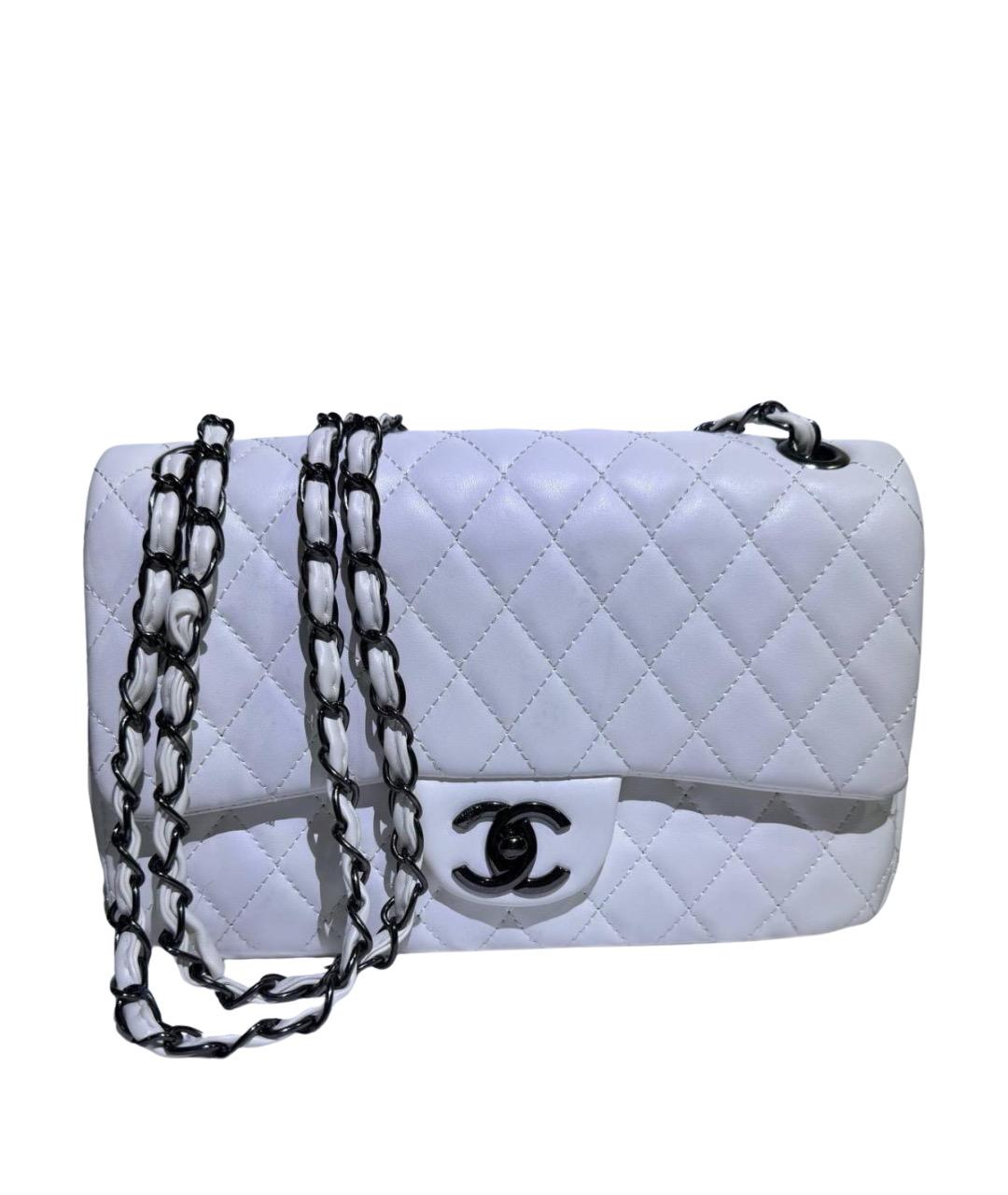 CHANEL Белая кожаная сумка через плечо, фото 1