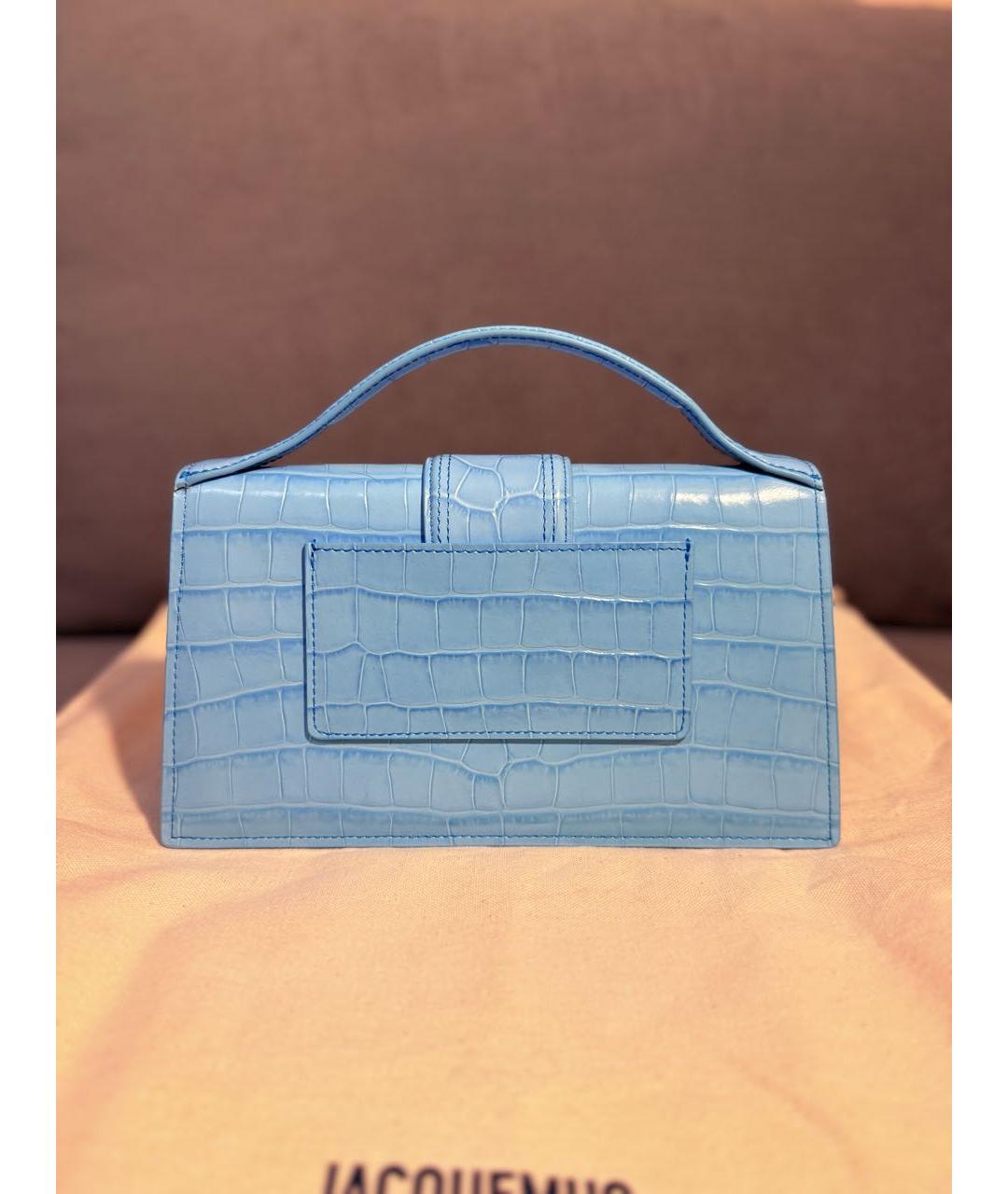 JACQUEMUS Голубая кожаная сумка через плечо, фото 4