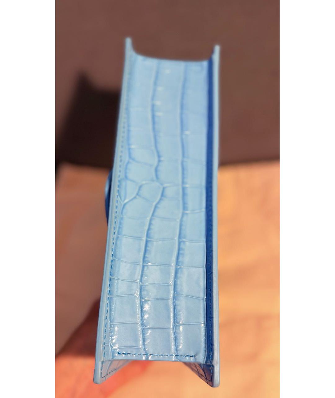 JACQUEMUS Голубая кожаная сумка через плечо, фото 5