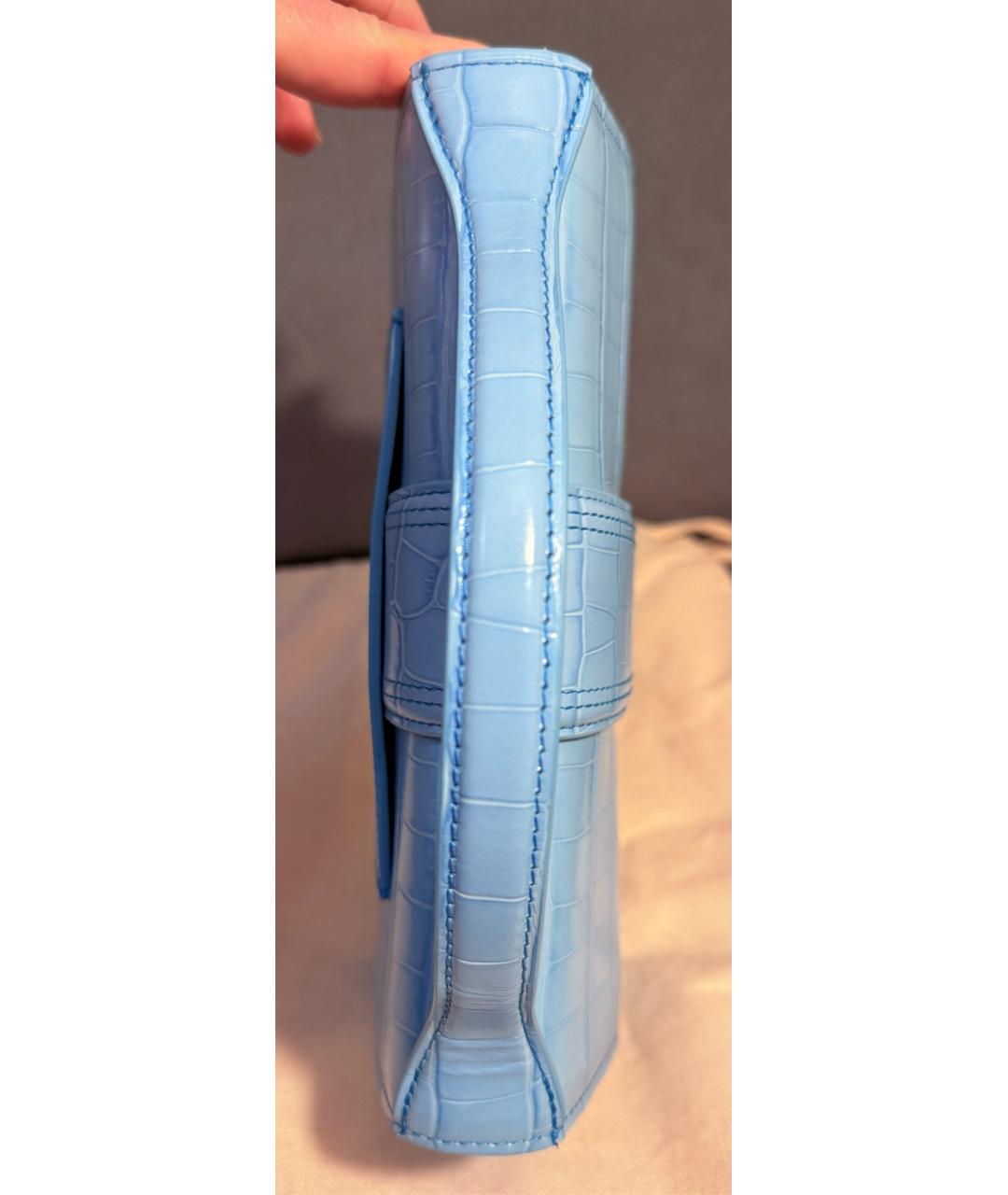 JACQUEMUS Голубая кожаная сумка через плечо, фото 6