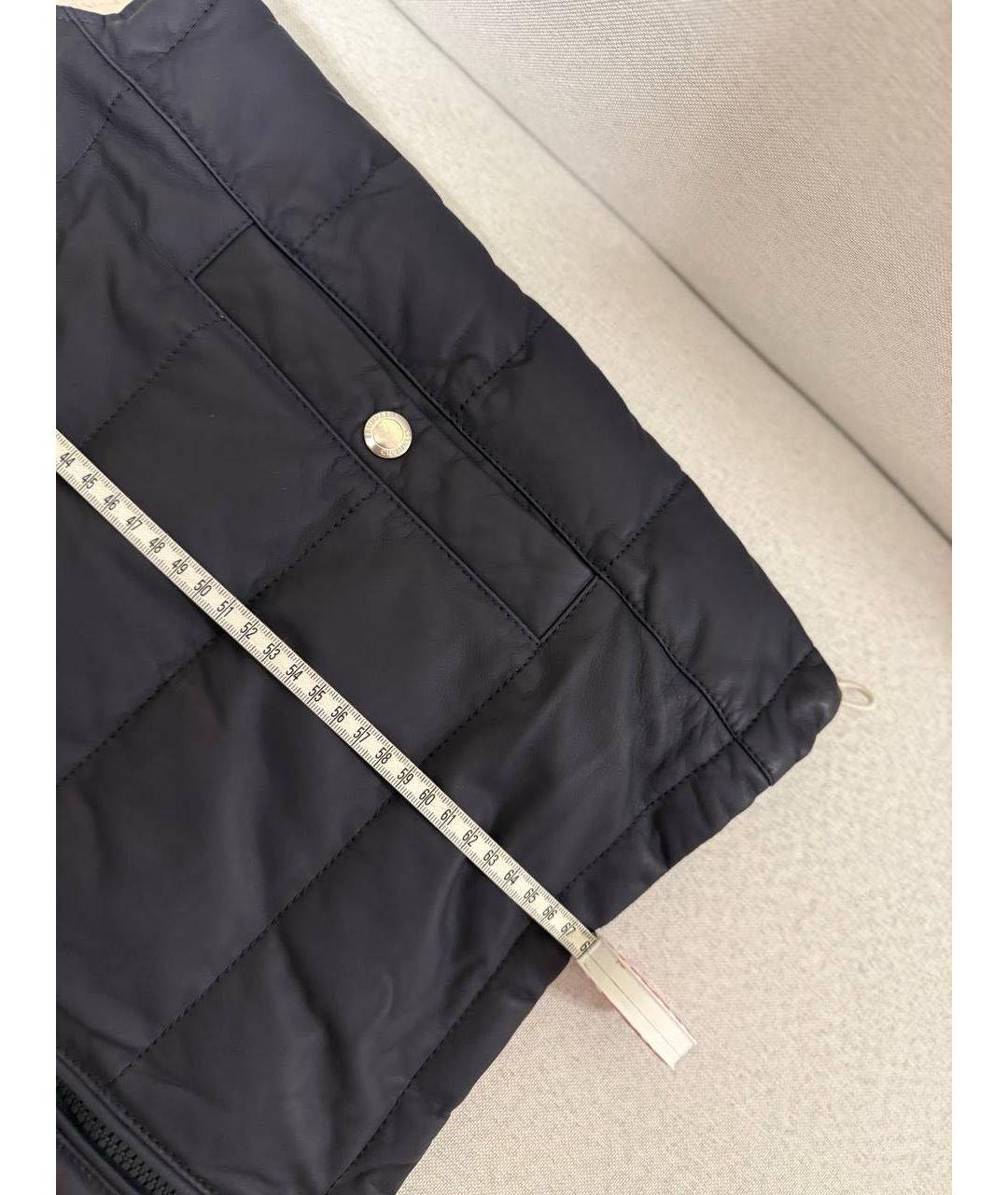 BRUNELLO CUCINELLI Темно-синий кожаный жилет, фото 6