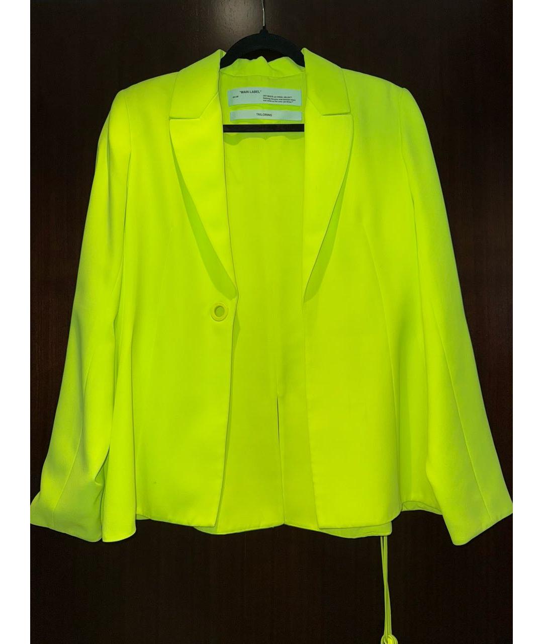 OFF-WHITE Салатовый полиэстеровый жакет/пиджак, фото 9