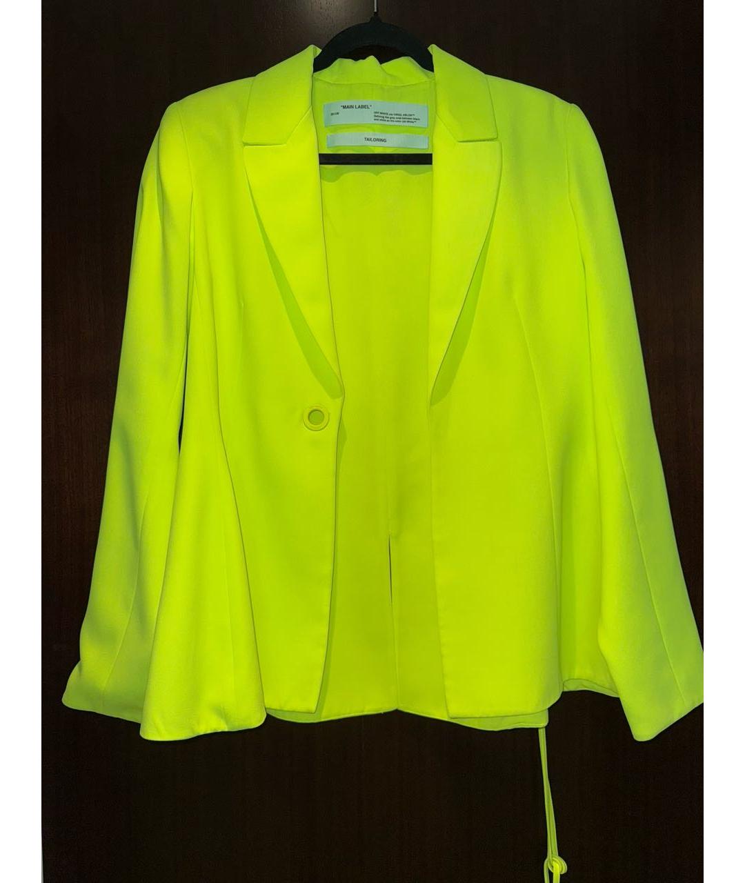OFF-WHITE Салатовый полиэстеровый жакет/пиджак, фото 7
