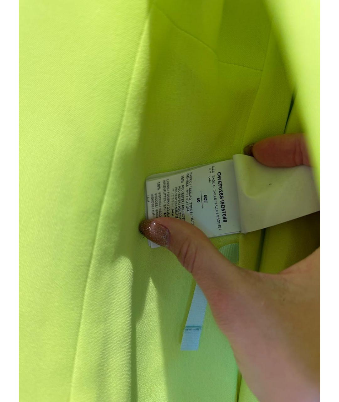OFF-WHITE Салатовый полиэстеровый жакет/пиджак, фото 5
