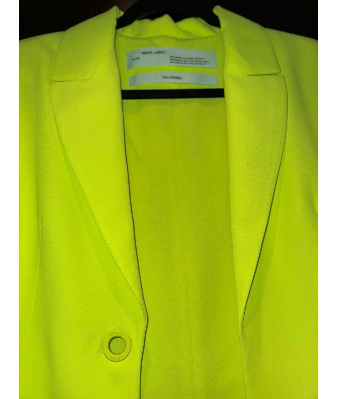 OFF-WHITE Салатовый полиэстеровый жакет/пиджак, фото 8
