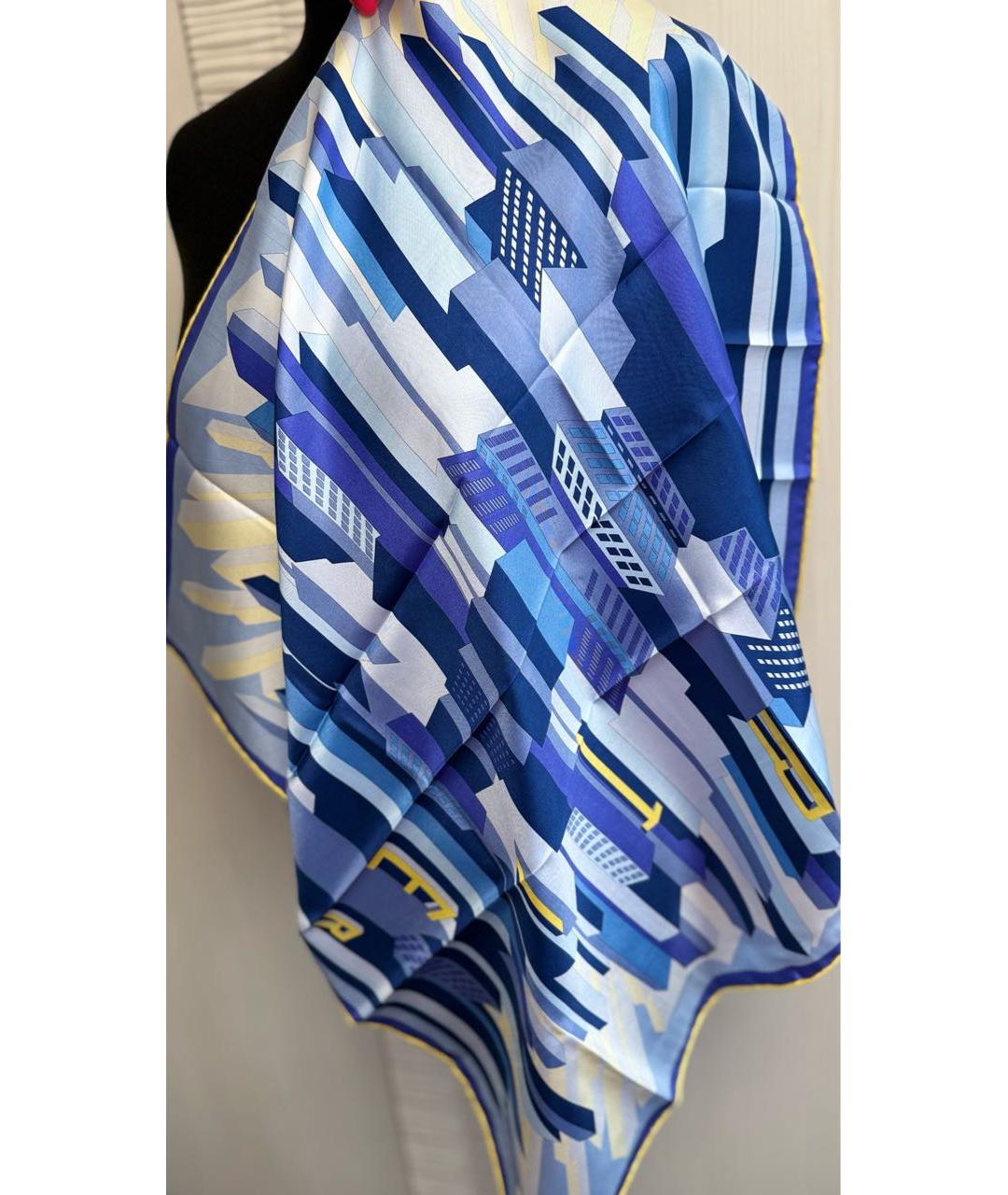 CARTIER Синий шелковый платок, фото 3