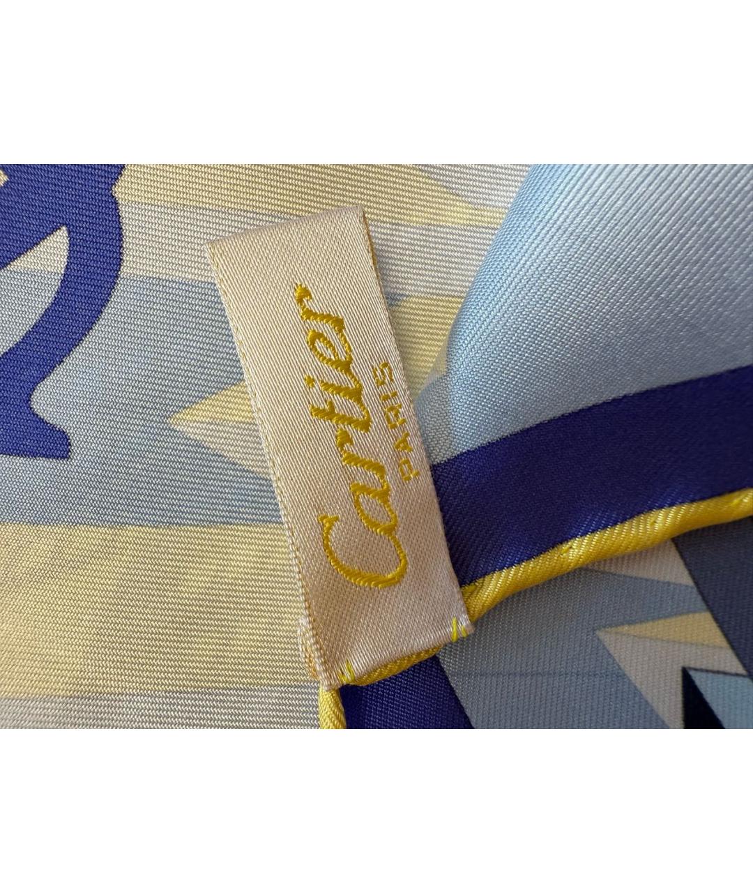 CARTIER Синий шелковый платок, фото 6