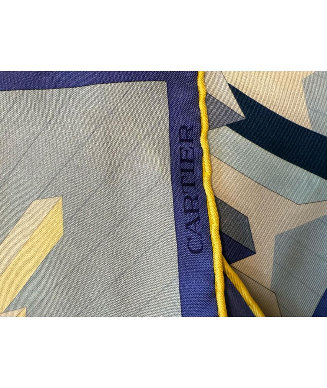 CARTIER Синий шелковый платок, фото 4