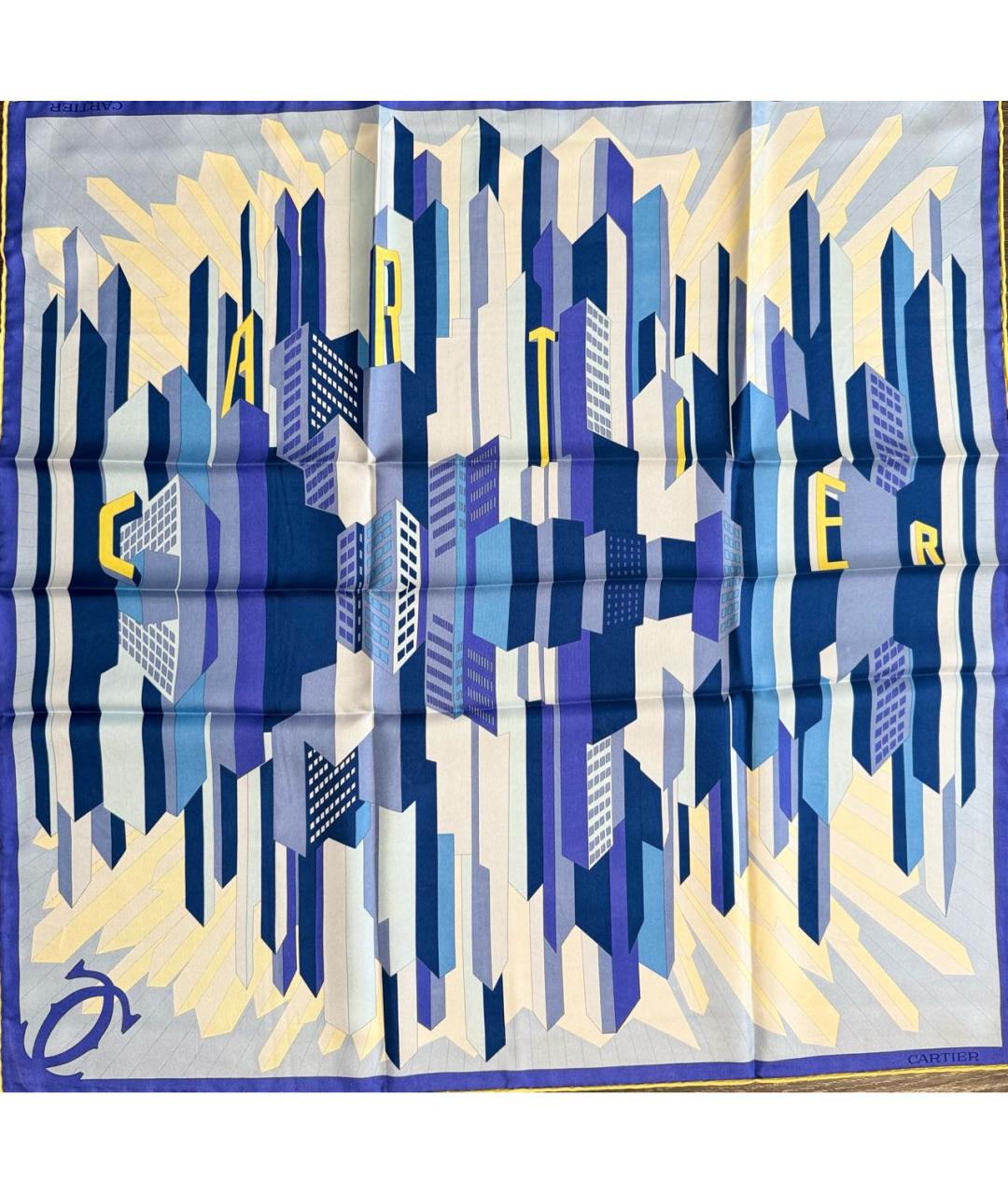 CARTIER Синий шелковый платок, фото 8