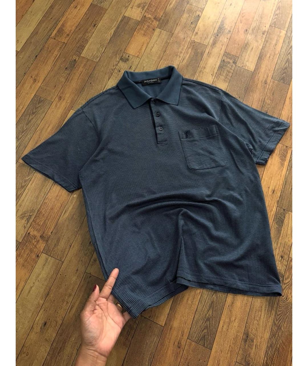 YVES SAINT LAURENT BEAUTY Серое хлопковое поло с коротким рукавом, фото 2