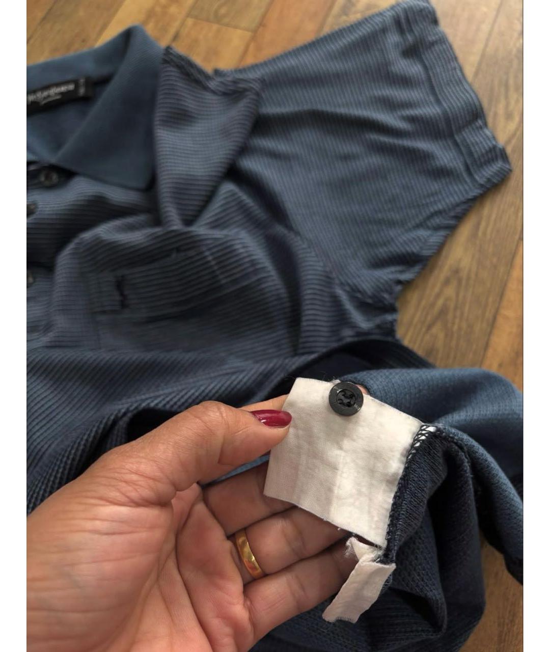 YVES SAINT LAURENT BEAUTY Серое хлопковое поло с коротким рукавом, фото 4